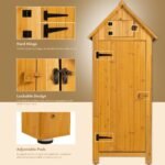 30.3L X 21.3W X 70.5H Outdoor Storage Cabinet Tool Shed Wooden Garden Shed Natural - Image 8