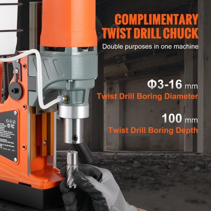 VEVOR Magnetic Drill, 1450W  Boring Diameter, 12500N 850 RPM Portable Electric Mag Drill Press, Drilling Machine For Any Surface Home Improvement Industry Railway - Image 6
