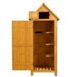 30.3L X 21.3W X 70.5H Outdoor Storage Cabinet Tool Shed Wooden Garden Shed Natural - Image 7