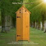 30.3L X 21.3W X 70.5H Outdoor Storage Cabinet Tool Shed Wooden Garden Shed Natural - Image 5