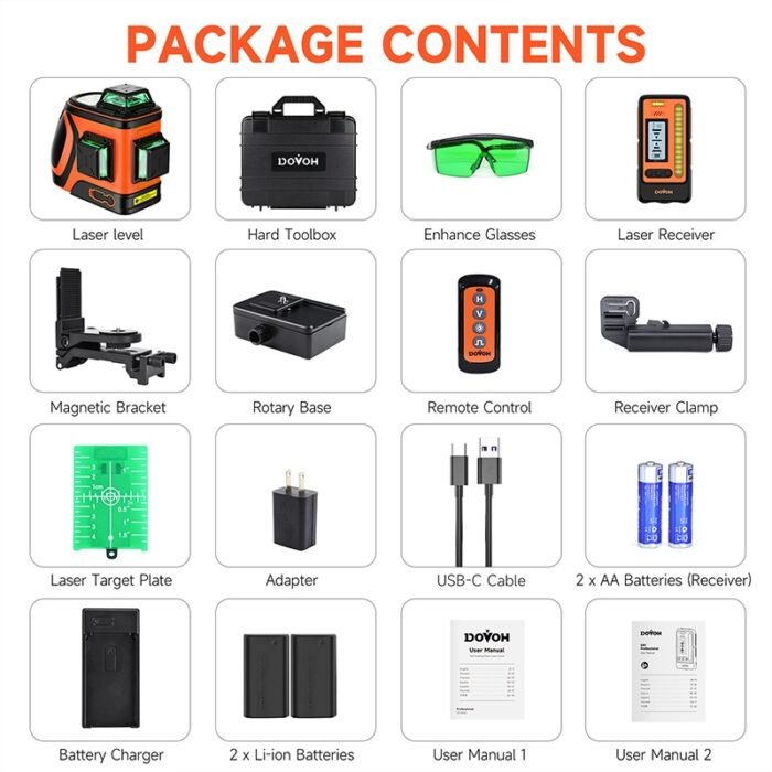 Outdoor Laser Level With Receiver- Dovoh H3-360G-KIT - Image 7