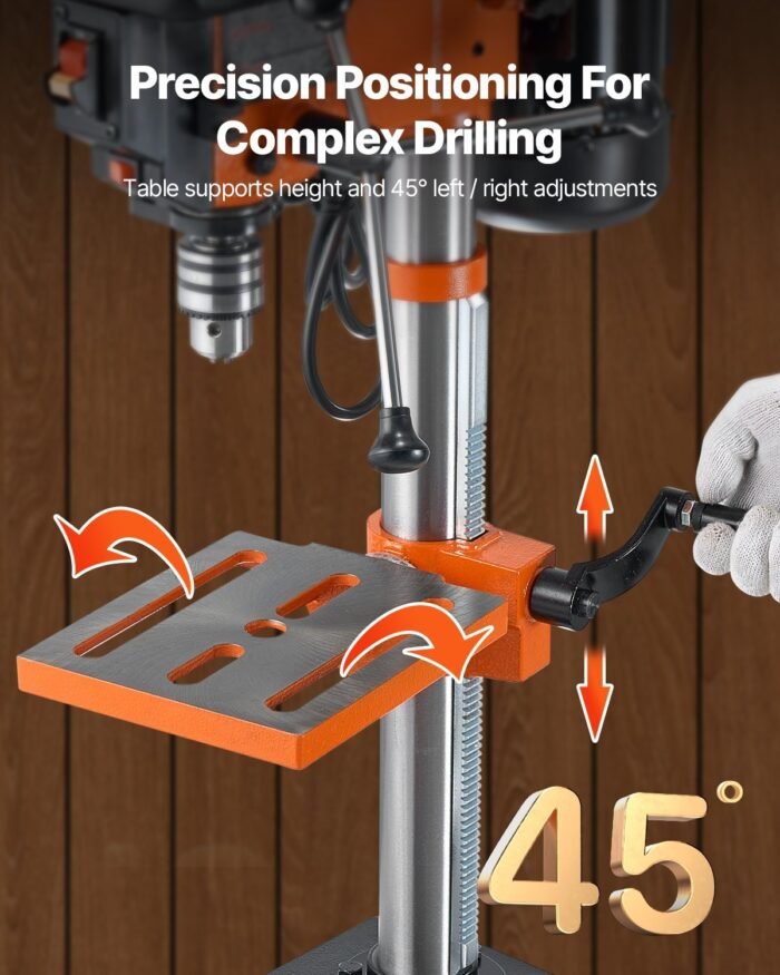 10'' 5-Speed Benchtop Drill Press Cast Iron Drill Press 3.2A 610-2800RPM - Image 2