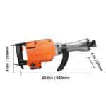 VEVOR Demolition Jack Hammer, 2200W 1400 BPM Jack Hammer Concrete Breaker, Heavy Duty Electric Jack Hammer 6pcs Chisels Bit With Gloves, Swiveling Front Handle For Trenching And Breaking Holes - Image 3