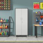 Metal Garage Storage Cabinet With Wheels - Heavy-Duty Tool Storage Cabinet For Home, Office, School, And Garage Organization, Black Gray - Image 5