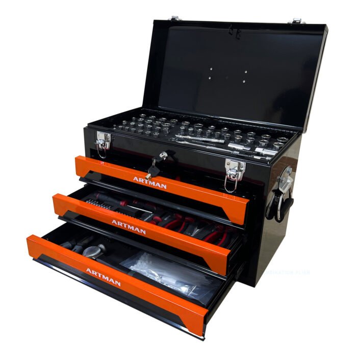 3 Drawer Tool Box With Tool Set - Image 1