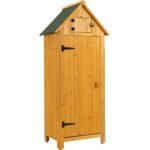 30.3L X 21.3W X 70.5H Outdoor Storage Cabinet Tool Shed Wooden Garden Shed Natural - Image 10