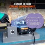 VEVOR Lawn Mower Blade Sharpener, 500W Lawnmower Blade Grinder With 7-inch Ceramic Grinding Wheel, Powerful Bench Mower Sharpening Machine For High Low Lift Blades, Gator Blades, Flat Blades - Image 7