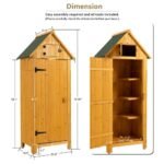 30.3L X 21.3W X 70.5H Outdoor Storage Cabinet Tool Shed Wooden Garden Shed Natural - Image 6