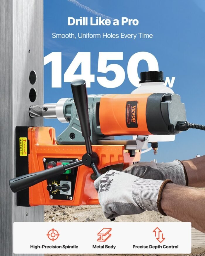 Magnetic Drill 1450W 12500N Portable Mag Drill Press 800RPM - Image 6