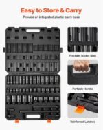 Impact Sockets Set 43pcs 6-Point 1 2in Drive Bit Ratchet Tool Kit Case - Image 4