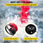 VEVOR Ice Drill Auger,Diameter Nylon Ice Auger,  Length Ice Auger Bit,Auger Drill With  Extension Rod,Auger Bit  Adapter,Top Plate & Blade Guard For Ice Fishing Ice Burrowing Red - Image 4