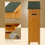 30.3L X 21.3W X 70.5H Outdoor Storage Cabinet Tool Shed Wooden Garden Shed Natural - Image 2