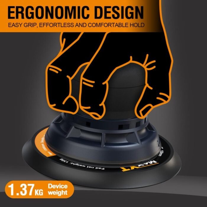 Electric 5mm Random Orbital Sander With Tool Case, Variable Speed Palm Sander With Brushless Motor, 5&6Inch Sanding Pads, Sanders For Woodworking, Primary Wood And Panel Processing - Image 7