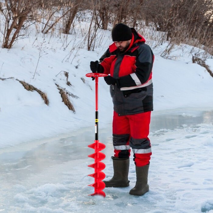 VEVOR Ice Drill Auger,Diameter Nylon Ice Auger,  Length Ice Auger Bit,Auger Drill With  Extension Rod,Auger Bit  Adapter,Top Plate & Blade Guard For Ice Fishing Ice Burrowing Red - Image 5