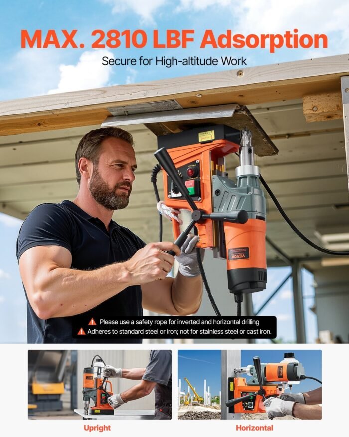Magnetic Drill 1450W 12500N Portable Mag Drill Press 800RPM - Image 4
