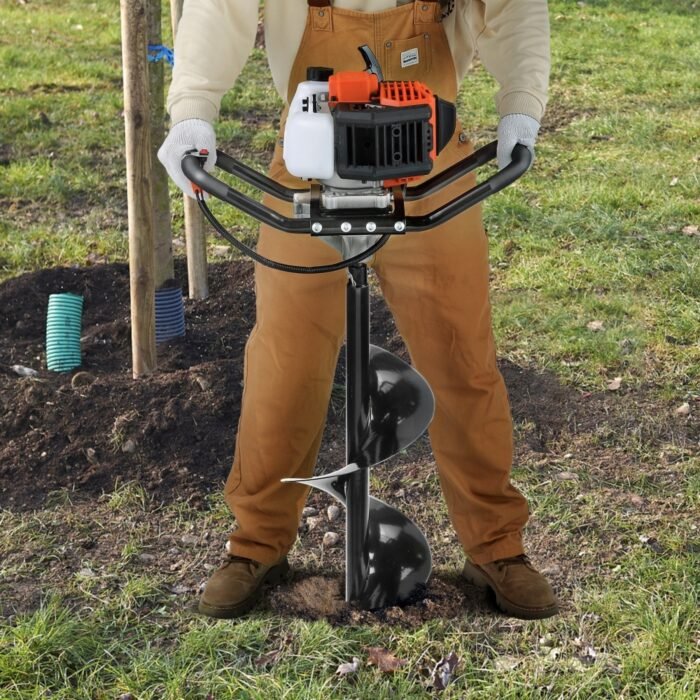 VEVOR Post Hole Digger, 52cc 1450W Auger Post Hole Digger, Gas Powered Earth Digger With Two Earth Auger Drill Bit3 Extension Rods, For Farmland, Garden And Plant, EPA Certification - Image 1