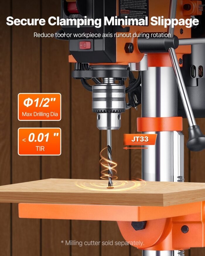 10'' 5-Speed Benchtop Drill Press Cast Iron Drill Press 3.2A 610-2800RPM - Image 3